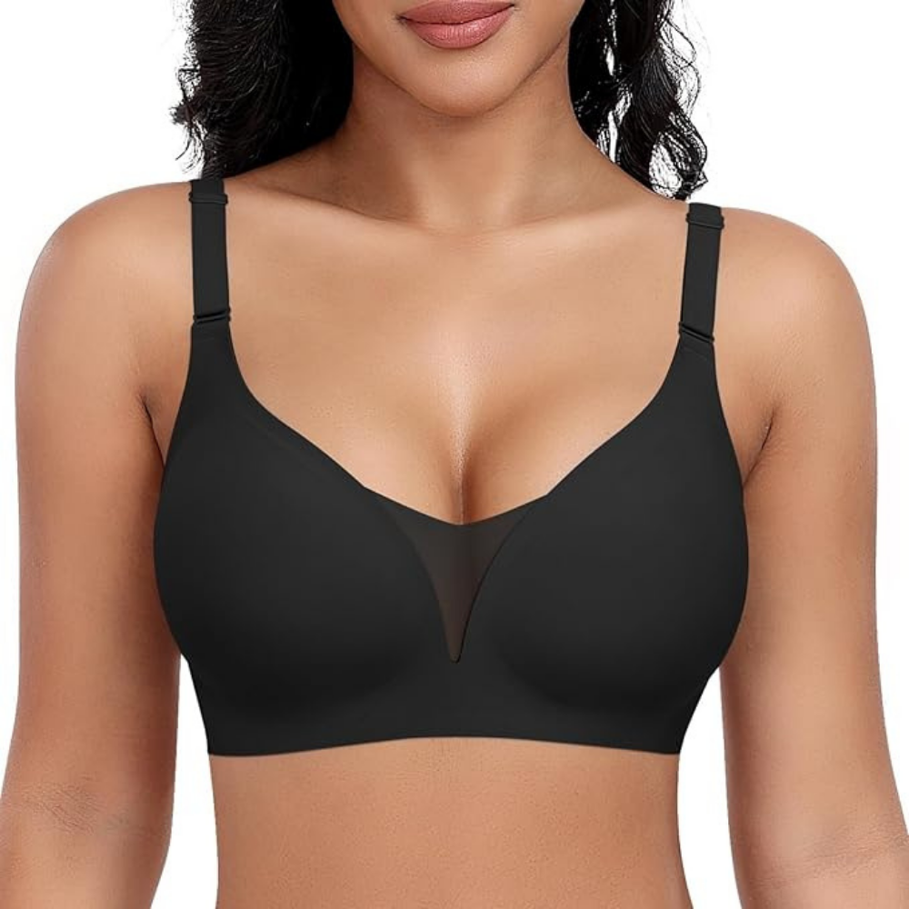 Support & Lift V-Neck Mesh Bra