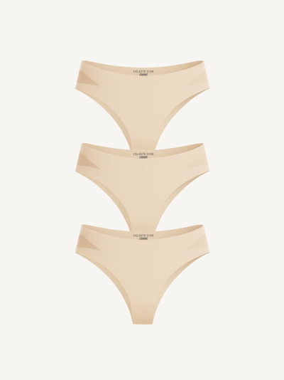 3-Pack Seamless Knickers with Mesh Detail Skin