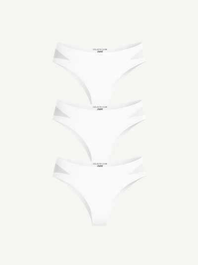 3-Pack Seamless Knickers with Mesh Detail White