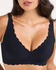 Scalloped Deep V Push-Up Seamless Wireless Jelly Bra